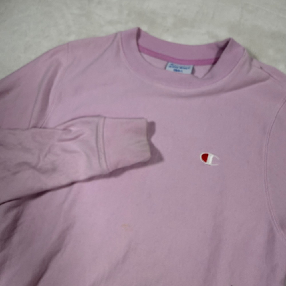 Champion Reverse Weave Pink Crewneck Sweatshirt Small Logo Embroidered‎